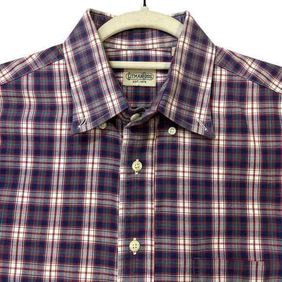 Gitman Bros _Plaid Cotton Shirt Button Down Men's sz L Multicolor - Picture 6 of 14